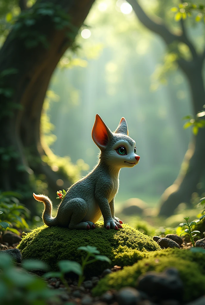 A small fantasy statue。Fantasy Forest。
