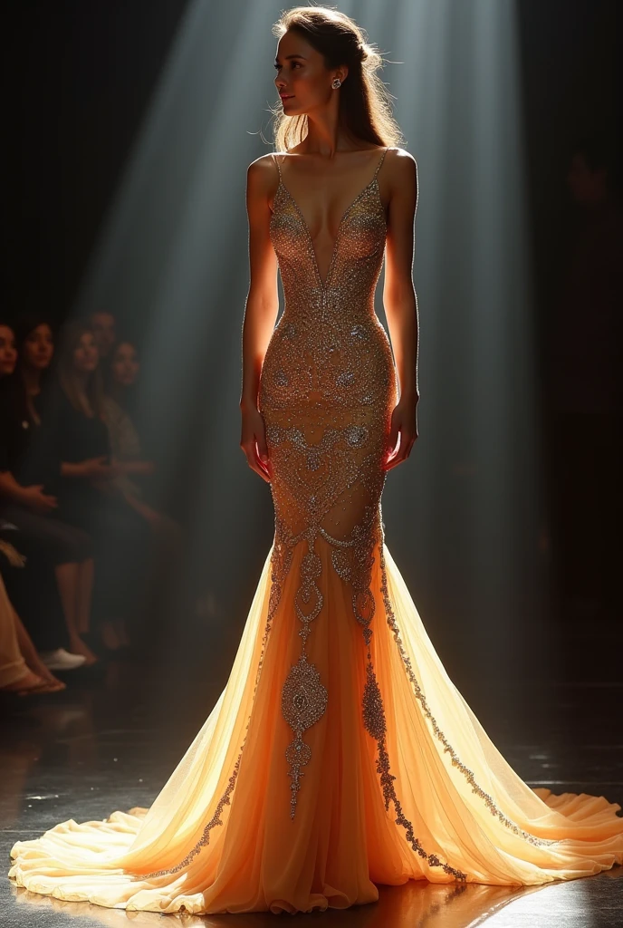 evening dressของ **Stephanie Siriwat** The Miss Universe pageant is luxurious and beautiful, reflecting Thai identity mixed with international style perfectly.

**evening dress**: evening dressเป็นทรงเมอร์เมด ปักประดับด้วยคริสตัลระยิบระยับทั่วทั้งตัว โทนสีทองอมแชมเปญ ซึ่งเปล่งประกายอย่างงดงามเมื่อสะท้อนแสงไฟในงาน ชุดถูกออกแบบมาให้มีคอเสื้อแบบคอวีลึก เพื่อเสริมความสง่างามและความมั่นใจของเธอ ผ้าส่วนล่างของชุดค่อยๆ แผ่กว้างออกแบบหางนางเงือก พร้อมด้วยชายผ้าลากยาวที่เพิ่มความหรูหราให้กับลุคโดยรวม

**Special details**: This dress also features delicate Thai patterns at the waist and hem, creating a unique feel that reflects Stephanie&#39;s Thai heritage. The dress is meticulously tailored to fit her figure, making her look tall and flawlessly slim.

**decorations**: Stephanie paired the look with gold diamond studded earrings and a subtle bangle so that it didn’t overpower the outfit. The whole look made her stand out and make her a powerful presence on stage, reflecting her international and proud Thai identity.