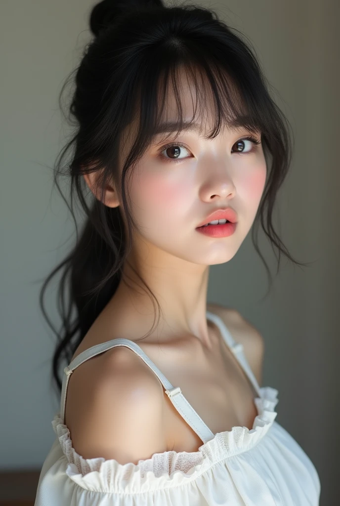 (Create a realistic and photorealistic photo image about girls)、self-introduction、Small breasted Japanese schoolgirl、Cheeky face、Completely naked, nsfw