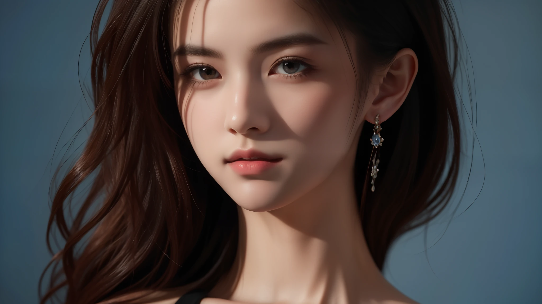 The portrait artwork of a beautiful girl with the theme of light and darkness, ultra-sharp CG at 16k resolution, a masterpiece, Excellent image quality, Very delicate), (Great light and shadow, Exquisite and beautiful), Really smooth skin, Bright face, Displaying near-perfect 18k quality, versatile, lovely.