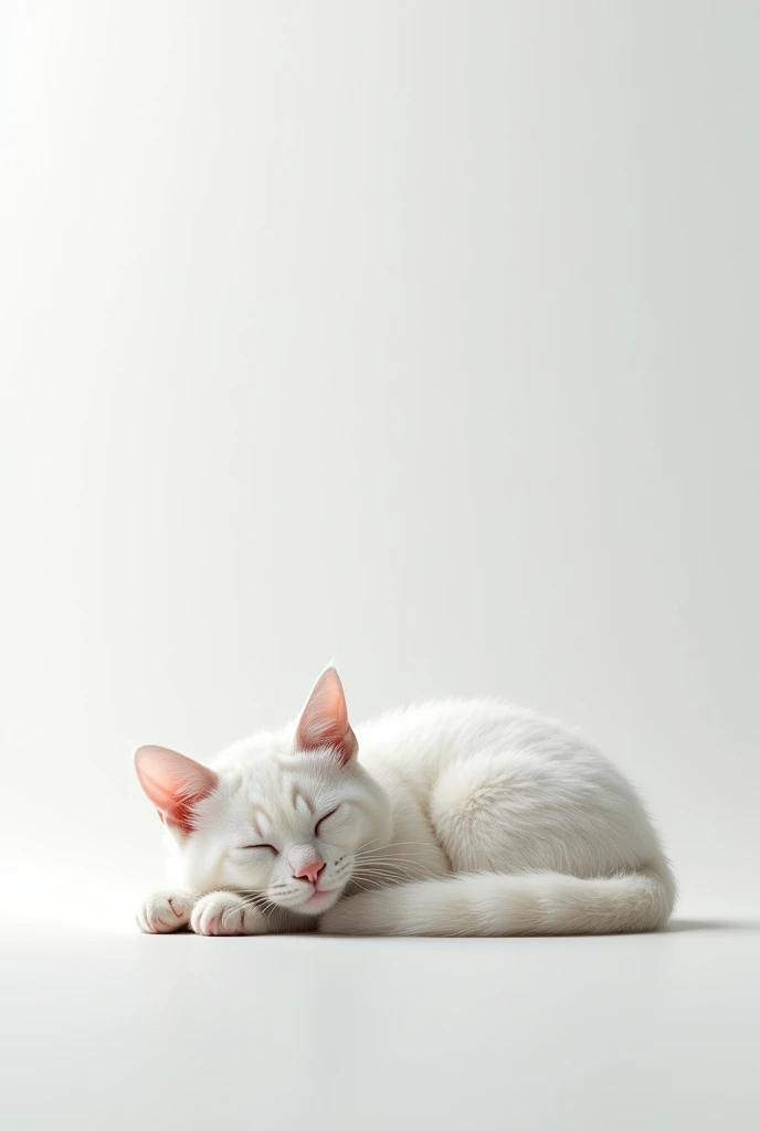 cat sleeping, white background, Masterpiece, best quality, high quality, extremely detailed CG unity 8k wallpaper, award winning photography, bokeh, depth of field, HDR, bloom, chromatic aberration, photorealism, very detailed, trending on artstation, trending on CGsociety, intricate, high detail, dramatic, midjourney art