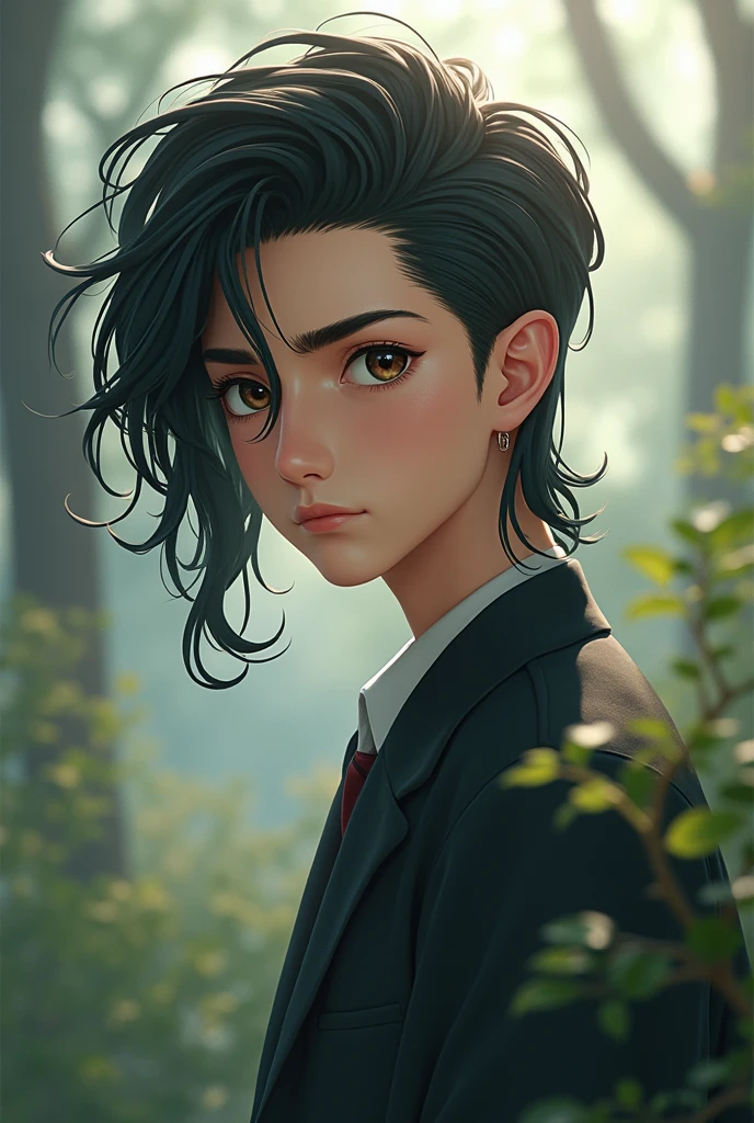 Underkut cut with long hair boy longer not anime