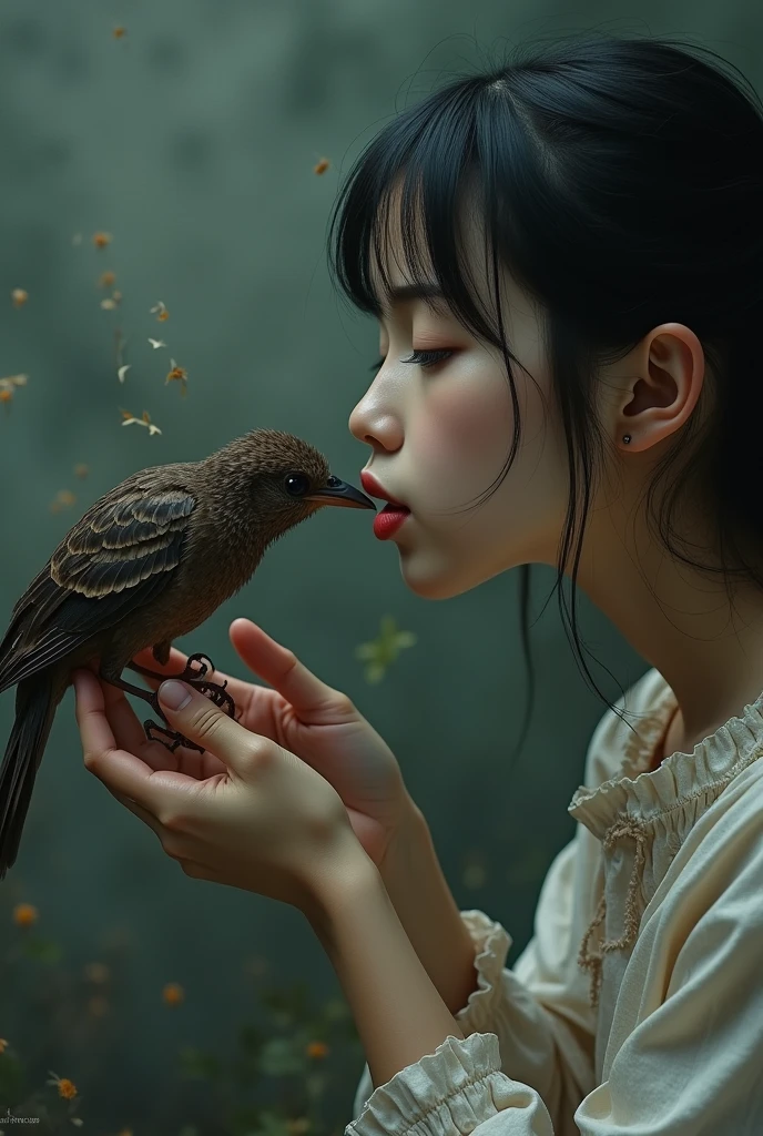 With the cooperation of the girl's deft hands and lips.A dejected rotten bird was actually blown away by her..