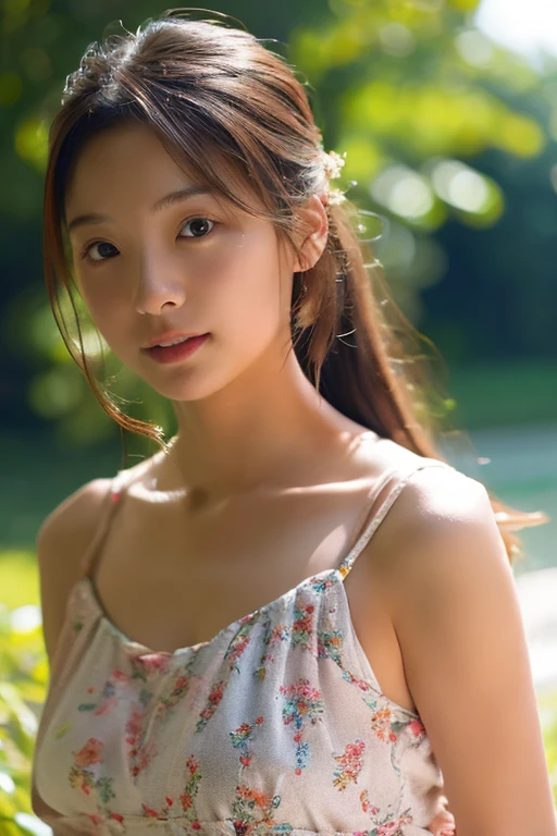 masterpiece、High resolution、Realistic、Sleeveless dress、Japanese Beauty