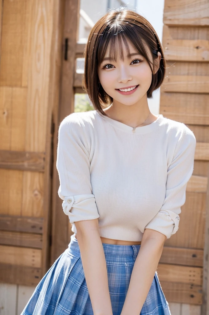 panties dig into the crotch,wearing only sleeve sailor_shirt ,ribon,ネクタイ、, ((white panties, Panty shot:1.2)), (8k, RAW photo, best quality, masterpiece:1.2), (realistic, photo-realistic:1.37), ultra-detailed, ultra high res,1 girl,looking at viewer,beautiful detailed face,smile,narrow,(slim waist:1.3), beautiful detailed skin, skin texture, floating hair,professional lighting,short_hair, cute_smile,まっすぐ立っている、