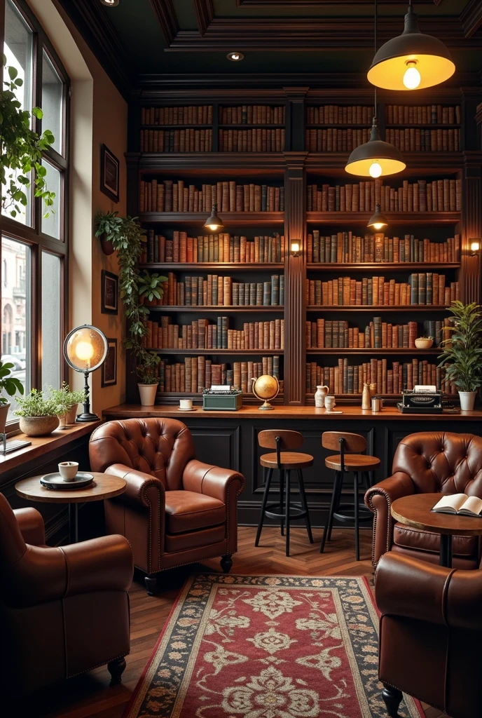 Books and coffee, literary cafe