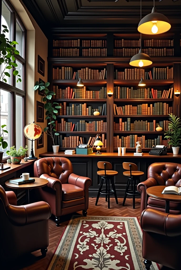Books and coffee, literary cafe