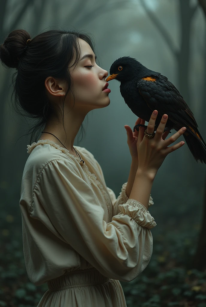 With the cooperation of the girl's deft hands and lips.A dejected rotten bird was actually blown away by her..