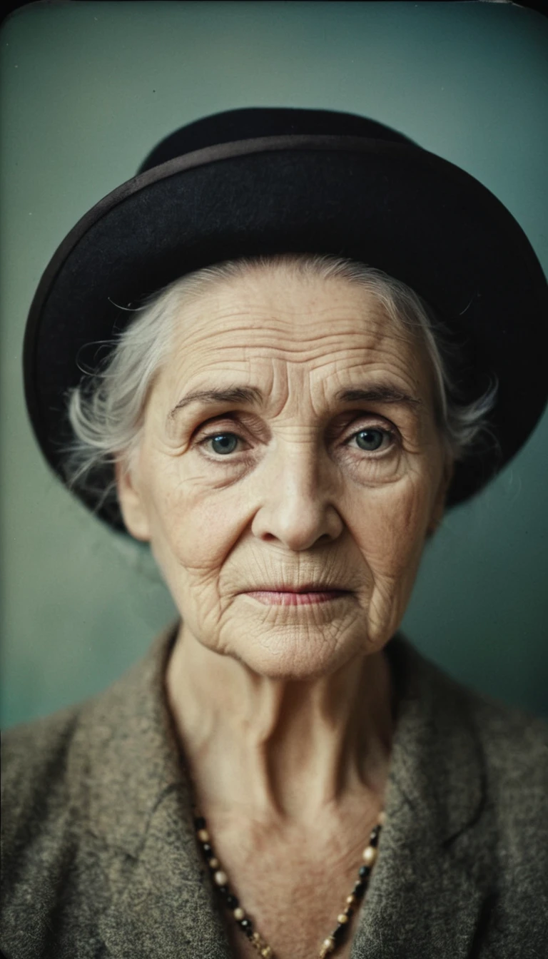 (portrait:1.4), raw emotion in vintage, close-up beauty captured, character study in Polaroid hues, storytelling through wrinkles, dignified portrait in aged tones