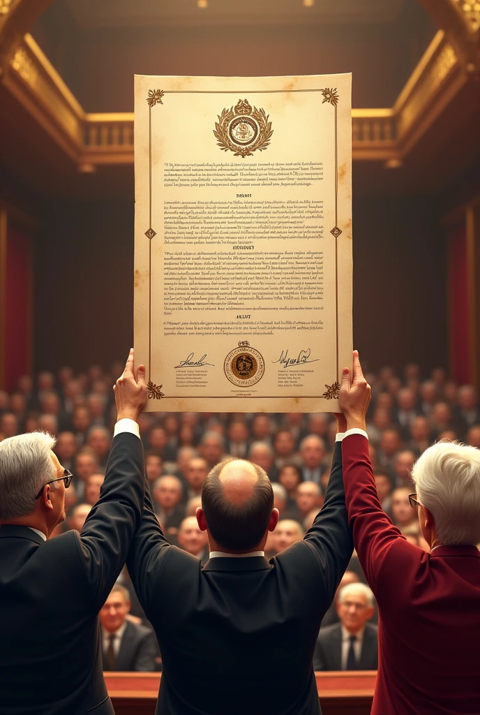 The document that was passed in the auditorium was signed by representatives of all political parties, both in government and in opposition.