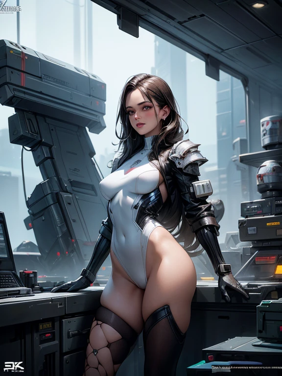 Lana Rhoades, 25 yo, Perfect Face, Perfect body, bodybuilder, udders, White Swinsuit armored cyberpunk, Pretty Features, Spaceship Interior, Wadim Kashin, James Gurney, INK, Splash Art", Royo, Sharp Focus, Emitting Diodes, Smoke, Artillery, Sparks, Racks, SYSTEM Unit, Motherboard, by Pascal Blanche Rutkowski Repin Artstation Hyperrealism Painting Concept ART of Detailed Character Design Matte Painting, 4K Resolution Blade Runner, Mysterious 