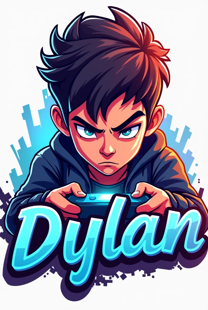 Logo of a boy gamer with the name Dylan