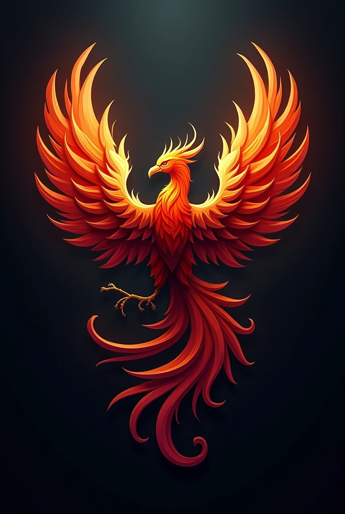 Create a logo for a video game clan which is called fenix ship and has a Phoenix as its representative image. Add the name to the logo. 