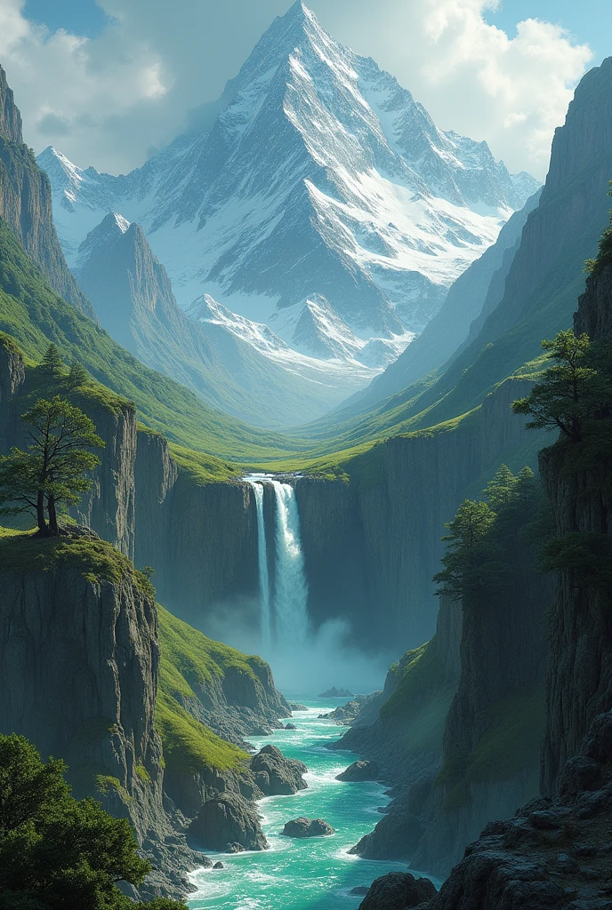 Snow-capped peaks, cascading waterfalls, emerald valleys, and hidden caverns glow with the heat of the dwarven forges below.