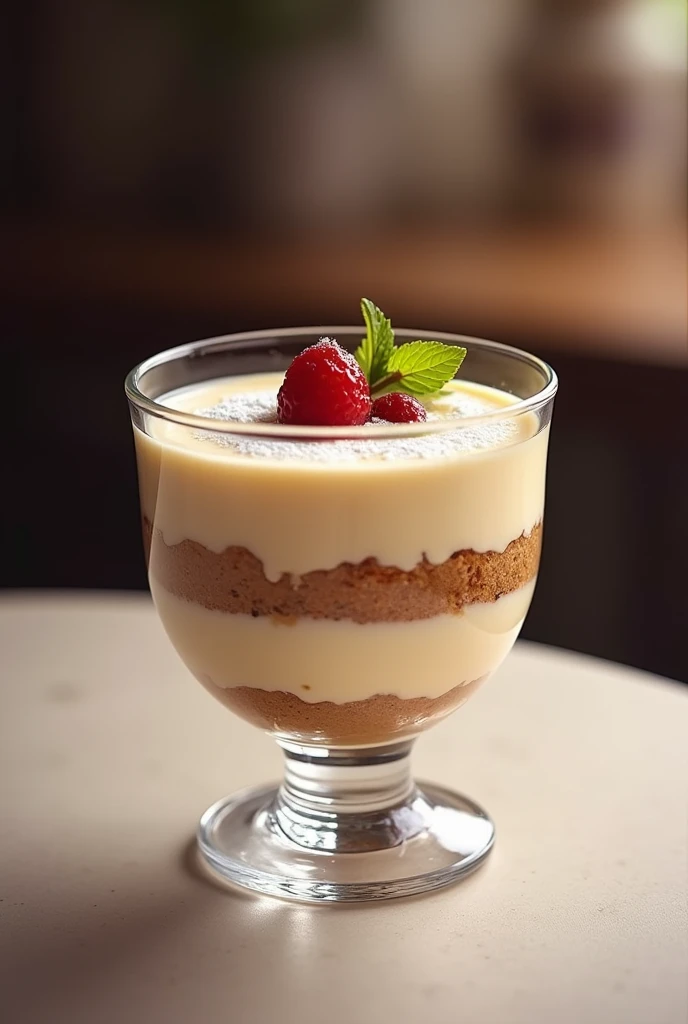 Sweet cheesecake in a glass