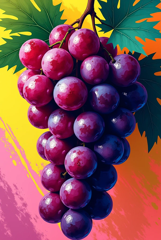 A bunch of grapes with a pop feel。