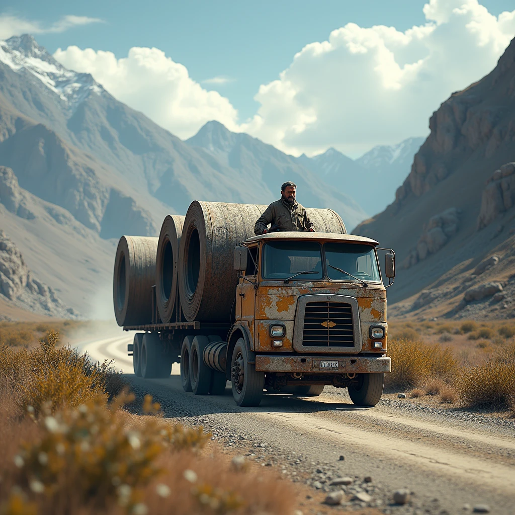 Indian man transports stainless steel rolls to Russia in wrecked truck