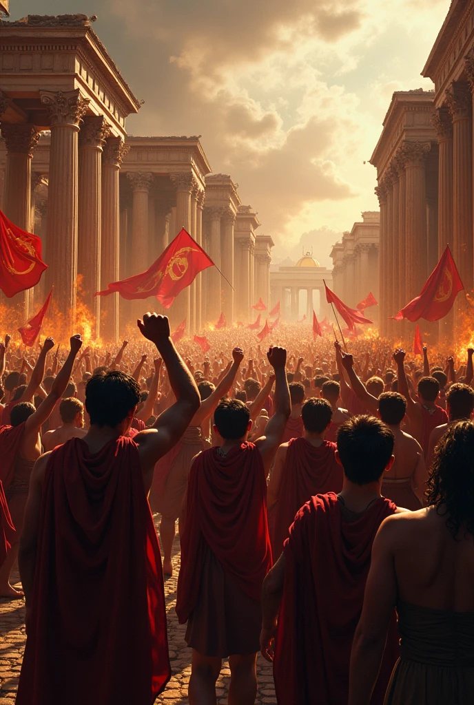 the Roman people rose up, rebelling against their new rulers