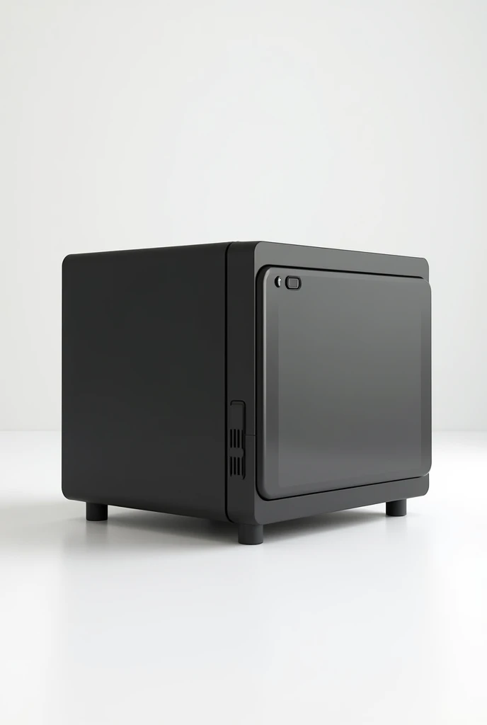 Create a panoramic image
On a white background place
A portable microwave with a compact and sophisticated design, designed to preserve the temperature of food and beverages anywhere. With dimensions of 27 cm wide, 18 cm deep and 15 cm high.
This microwave does NOT have a door handle. Non-slip rubber feet on the base.
It has a fingerprint scanner.
Made of durable material with a small tempered glass viewer, allows the user to see the content without having to open the device.
