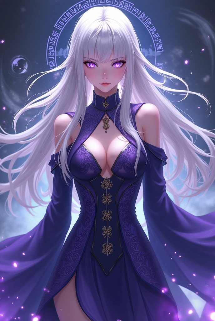 gojo satoru female version with purple eyes