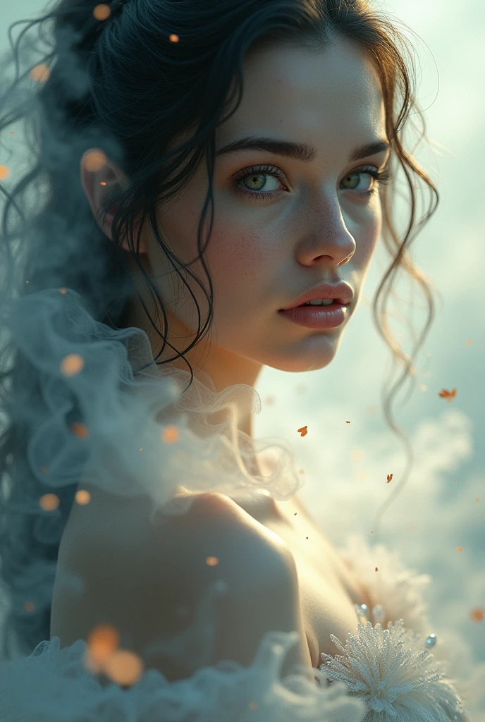 Can you make a Front/Cover page of a perfume product the name is kssenzi Mystic Mist