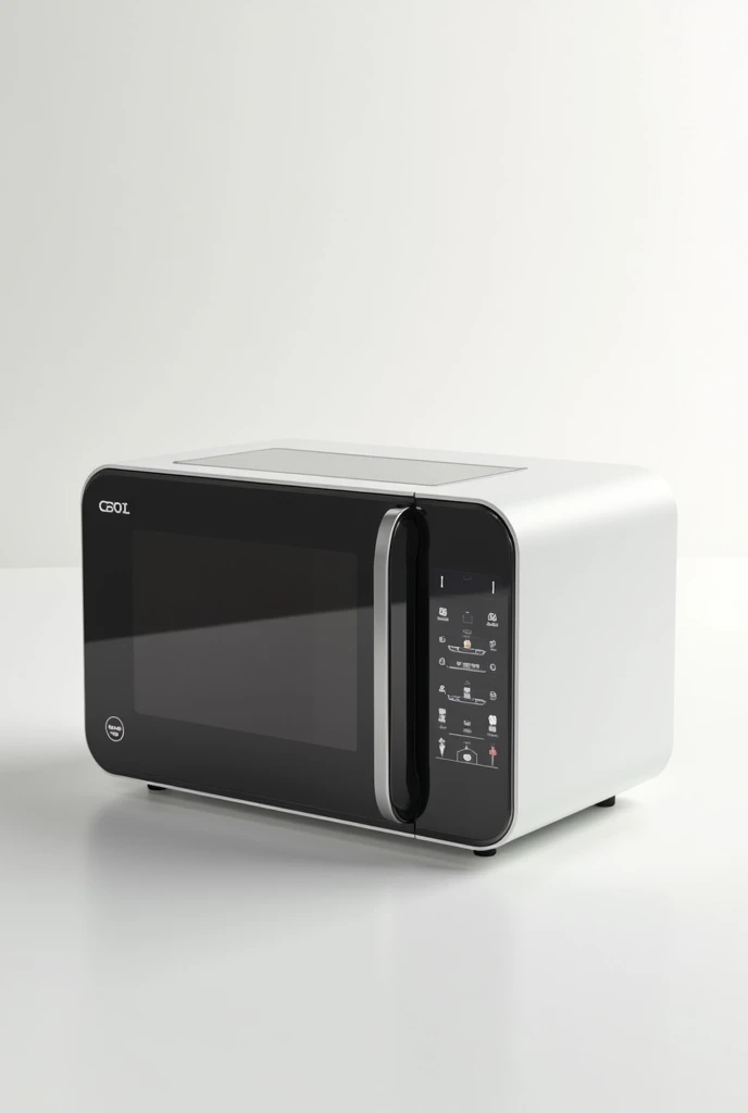 Create a panoramic image
On a white background place
A portable microwave with a compact and sophisticated design, designed to preserve the temperature of food and beverages anywhere. With dimensions of 27 cm wide, 18 cm deep and 15 cm high.
This microwave does NOT have a door handle. Non-slip rubber feet on the base.
It has a DIGITAL SCANNER.
With a small tempered glass display, allows the user to see the content without having to open the device.