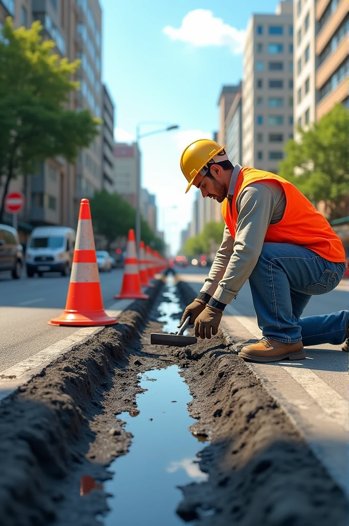 Yhe road is being fixed