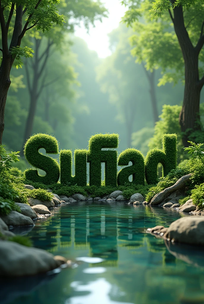 Sufiyan and saad 
name letter 
 3d in forest in river