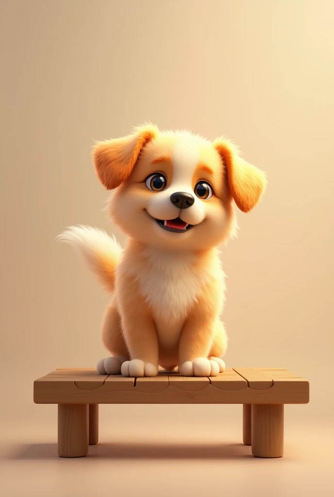 cute dog standing on bench