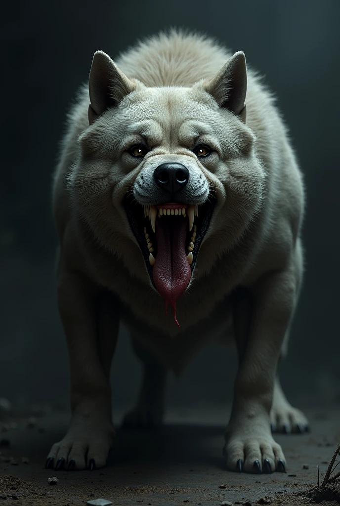 Dog with a scary smile