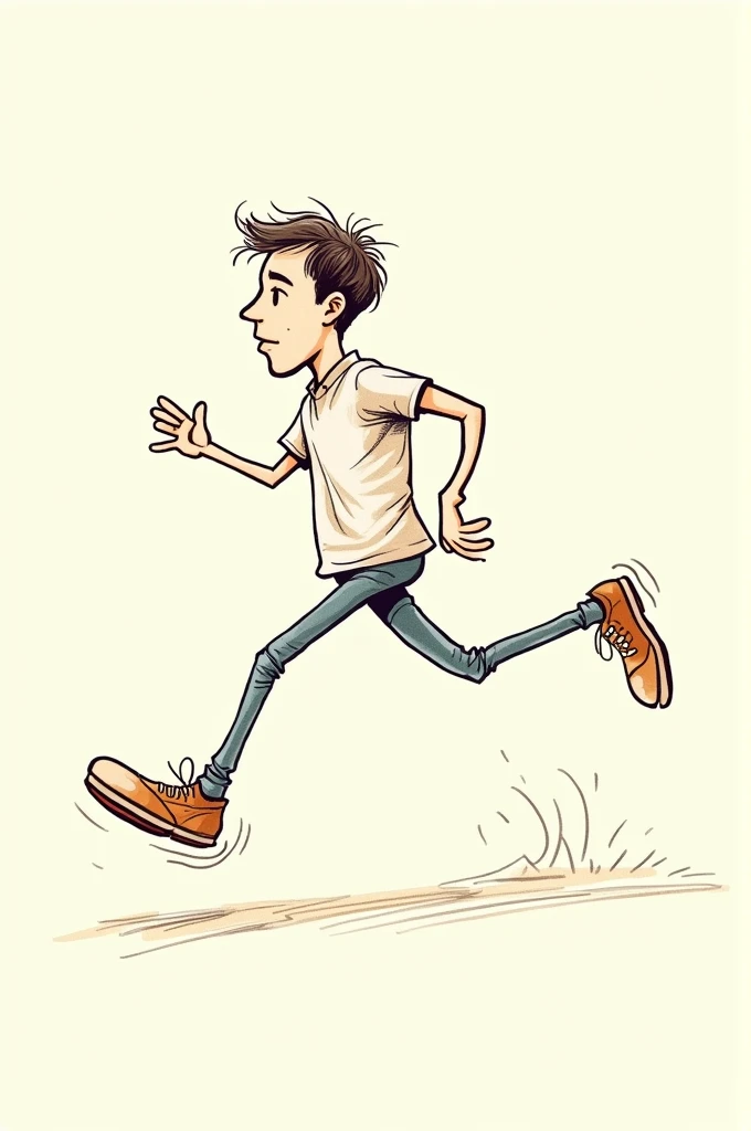 a man running in doodle form