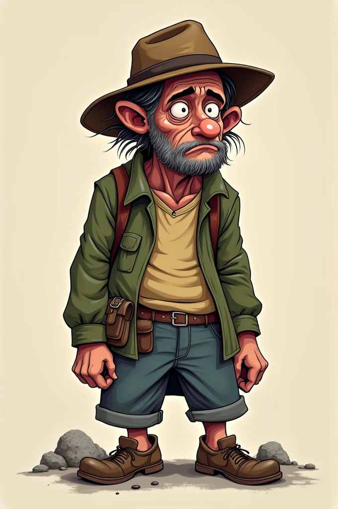 A cartoonist AI image of a poor man