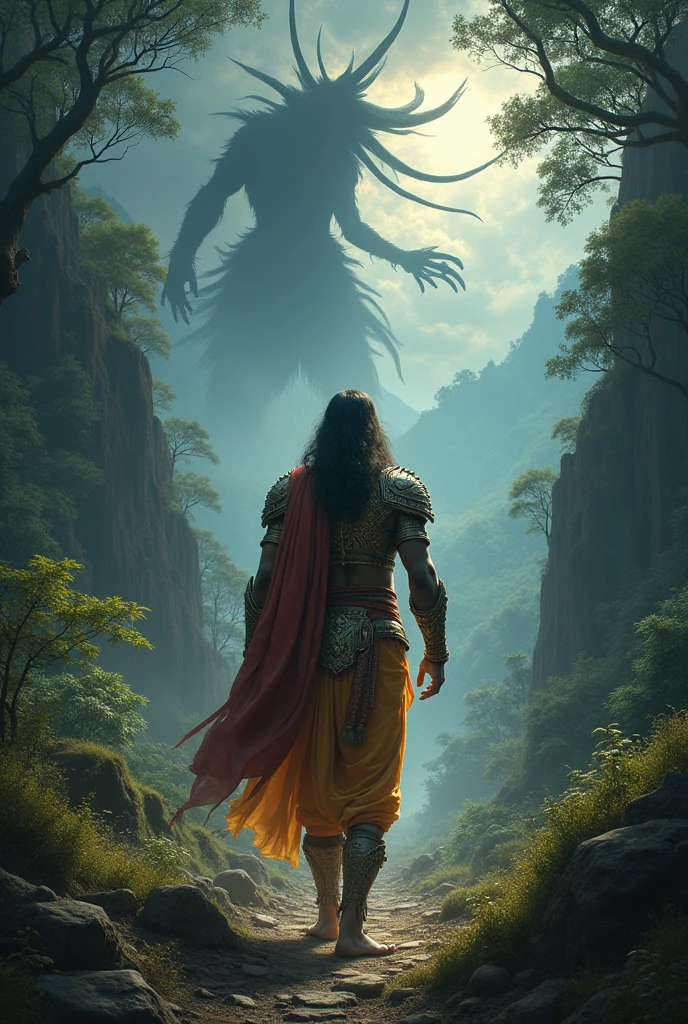 Prince Rama faces obstacles, and evil creatures on the way