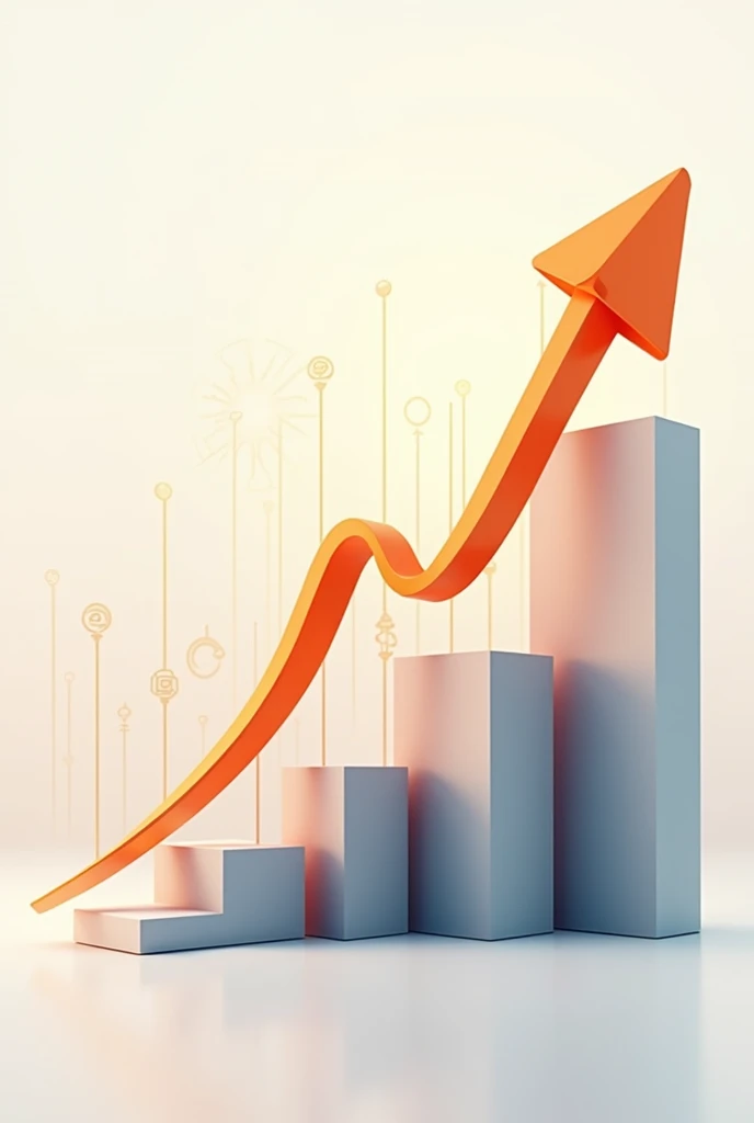 growth chart: A rising graph representing financial growth, with bars or lines pointing upwards.