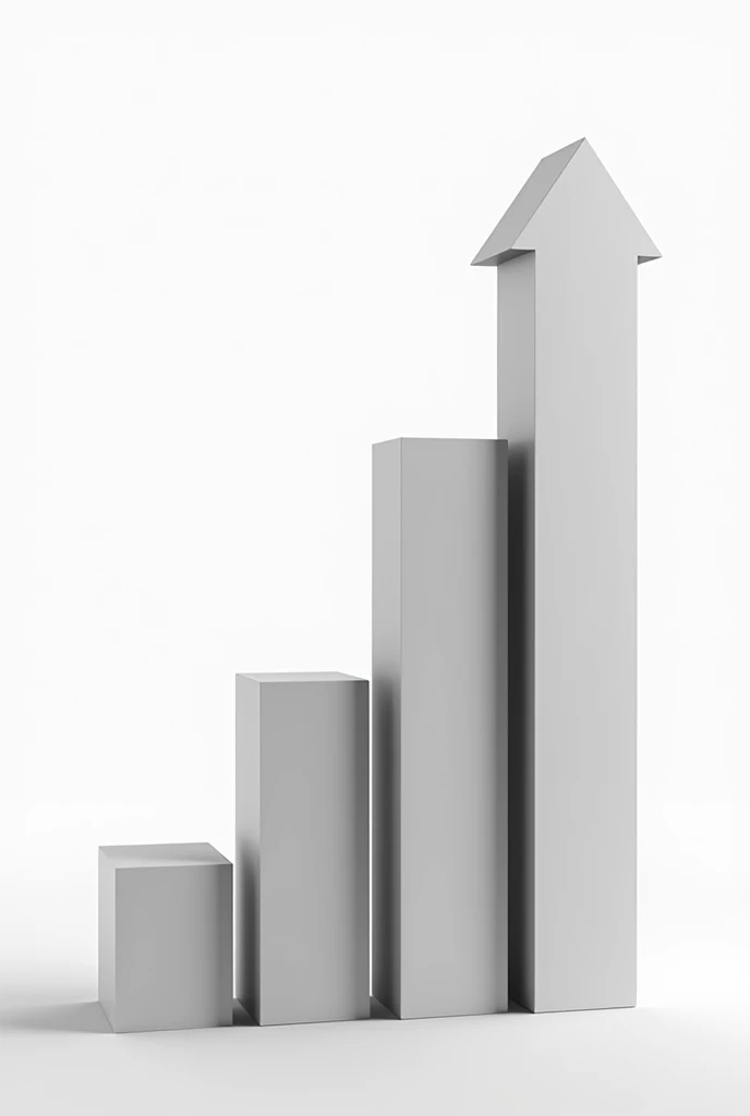 growth chart: A rising graph representing financial growth, with bars or lines pointing upwards. minimalist black and white