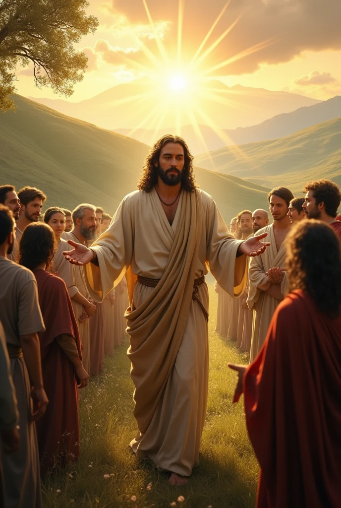 Create a befitting image for “Jesus didn’t just die for us; He lived for us, showing us the way to true life. Let’s follow His example today.”