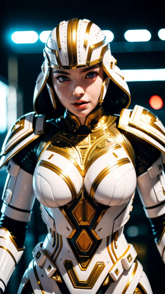 Amanda Seyfried in a white Stormtrooper armor ready for combat, show face, glowing lights, (dynamic pose), (hyper realistic:1.4), (realistic:1.3), (best quality real texture skin), full body, (Cinematic Light), highly detailed skin, skin pores, (highly detailed face:1.1), (highly detailed eyes:1.1), realistic pupils, (perfect anatomy:1.1), (perfect proportions:1.1), (photography:1.1), (photorealistic:1.1), volumetric lighting, dynamic lighting, real shadows, (highres:1.1), sharp focus, daylight, (realistic, hyperrealistic:1.4), intricate, high detail, dramatic, subsurface scattering, big depth of field, vivid, polished, sharpened, ((full Sharp)), (extremely absurdres),8k hdr