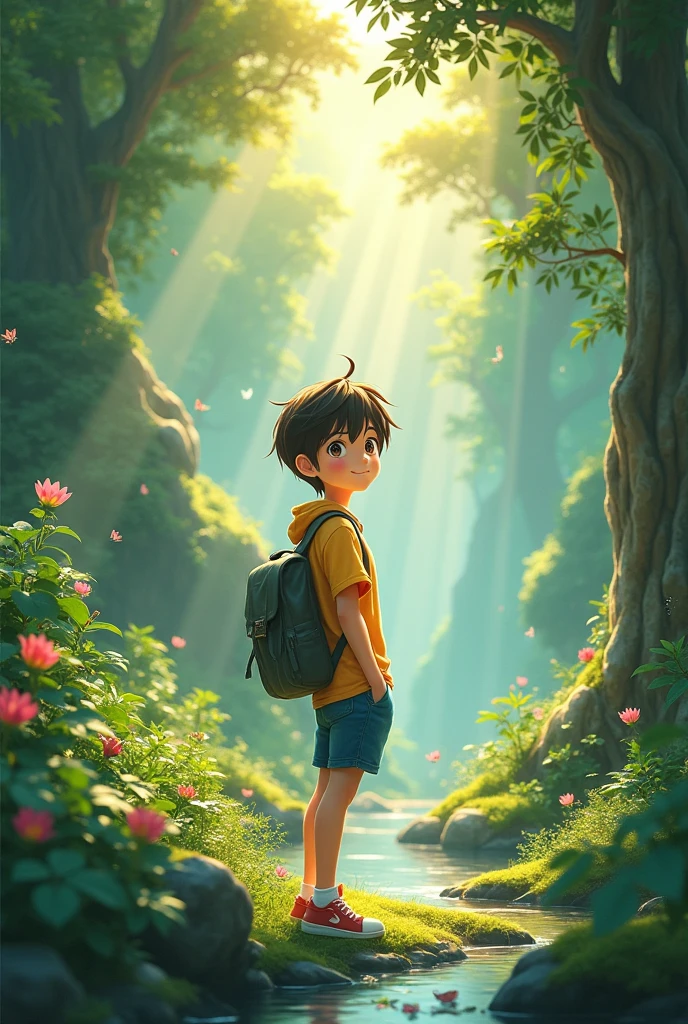 Anime boy nature teen