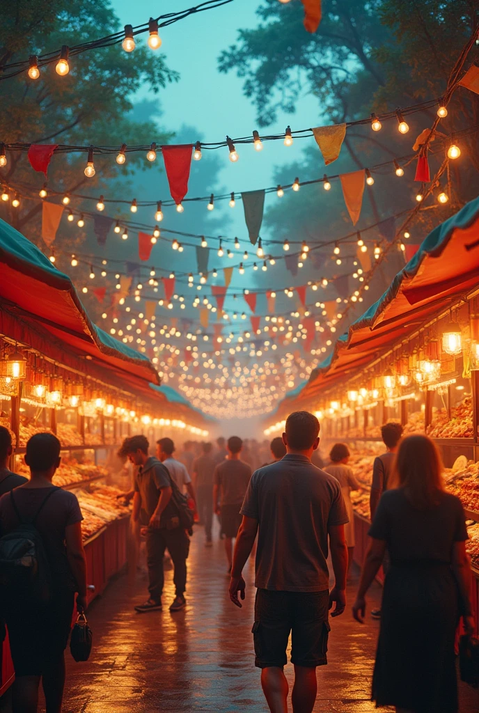 Create an advertisement for a food fair with the following phrase: A MIXTURE OF FLAVORS THAT AROUSE PASSIONS