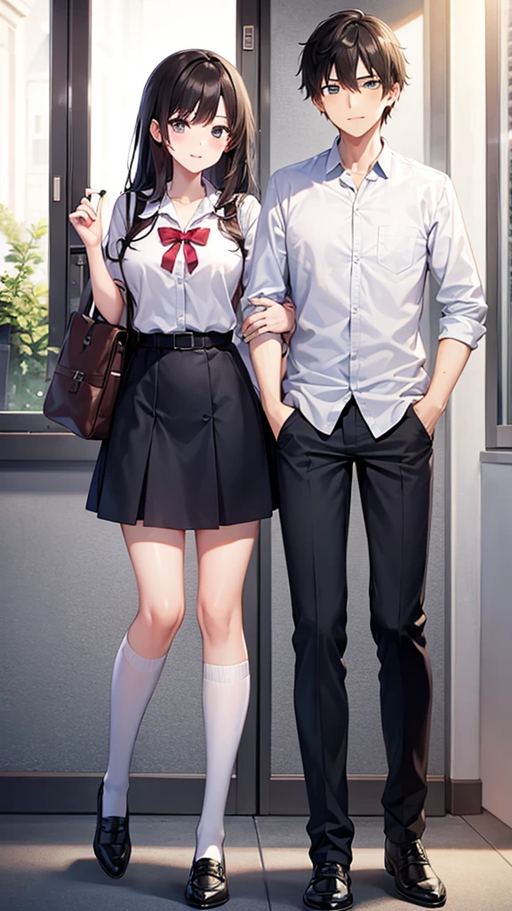 High school girl and boy couple
