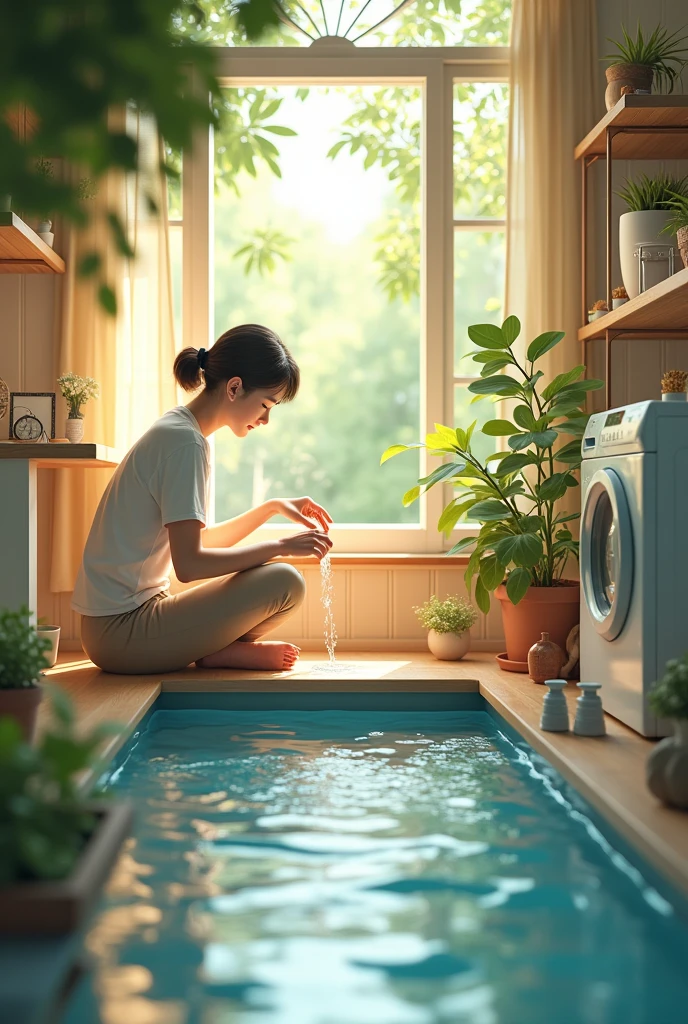 Image with water care at home