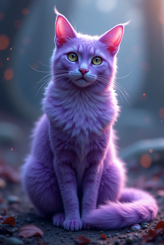 cat purple speckled