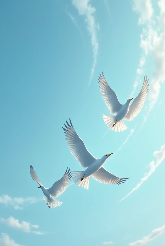 Birds fly freely in the air!