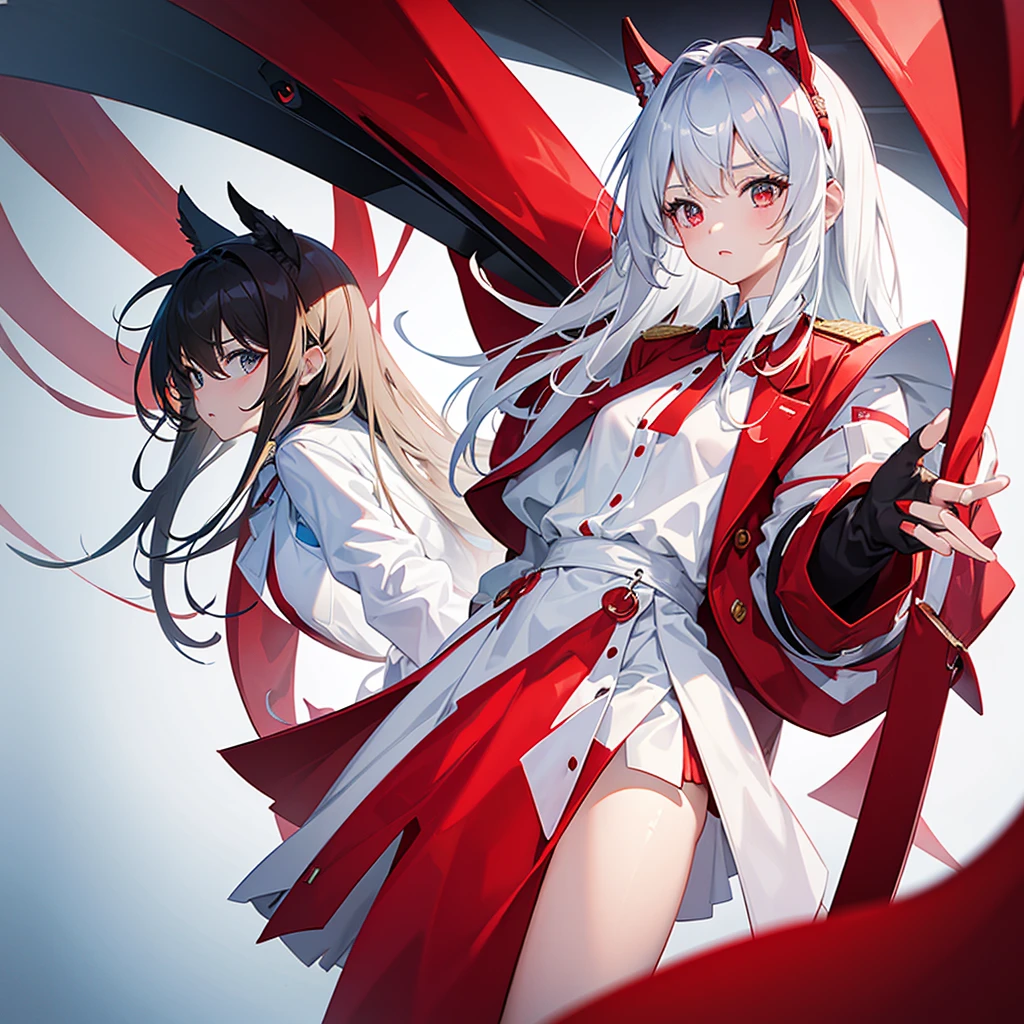 girl in white and red uniform