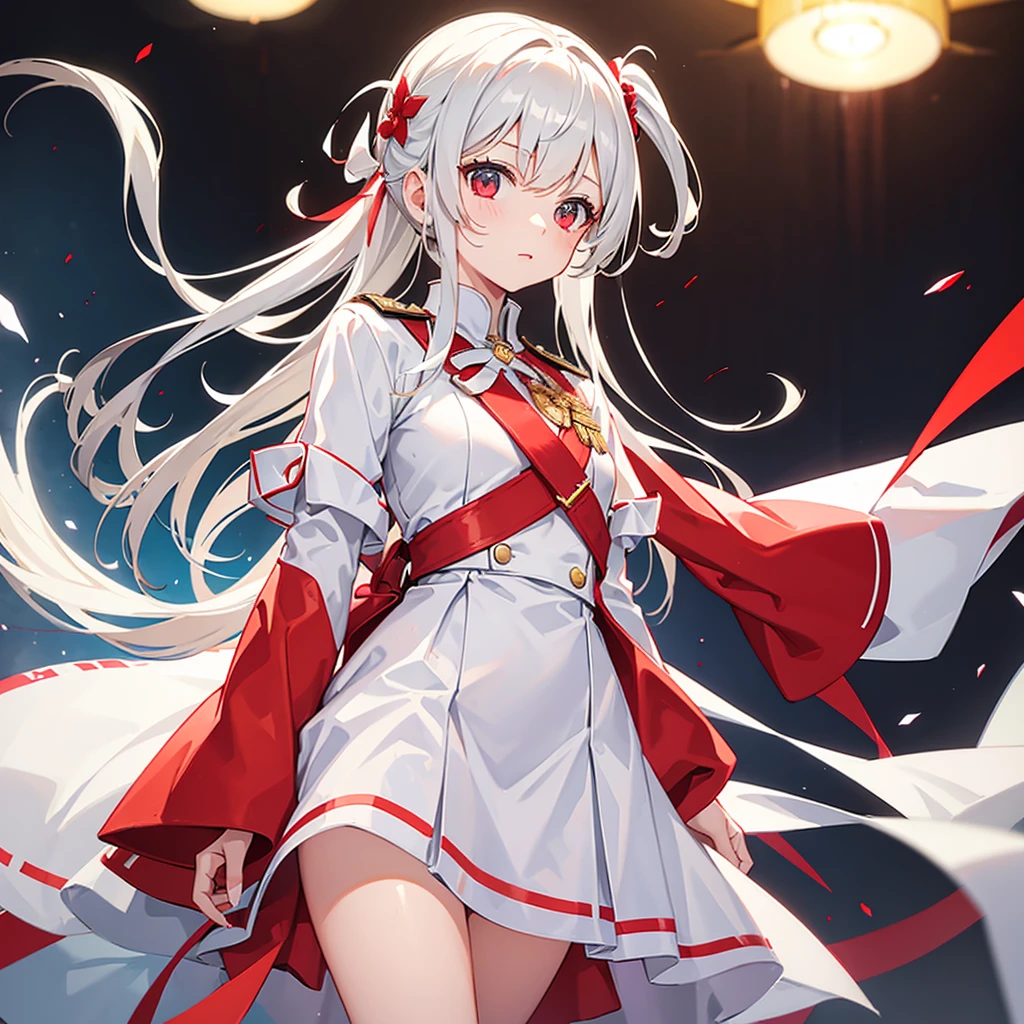 girl in white and red uniform