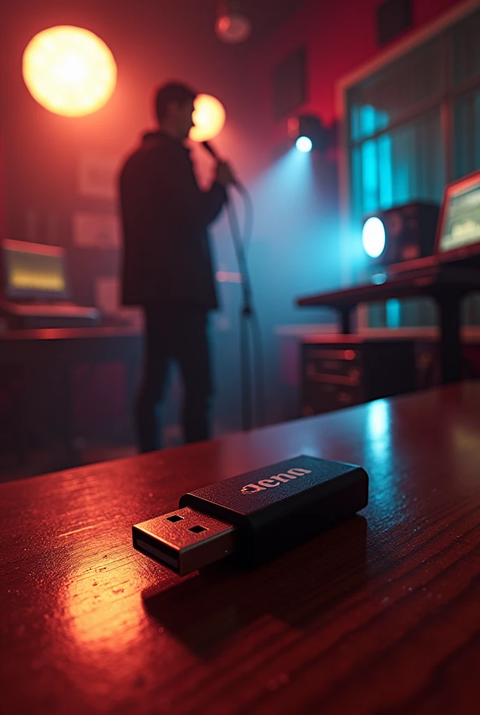 A pendrive on a table, luis miguel, music, Lights, Lights cinenatograficas, estudio musicl