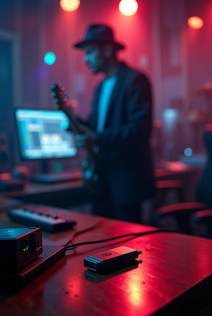 A pendrive on a table, luis miguel, music, Lights, Lights cinenatograficas, estudio musicl