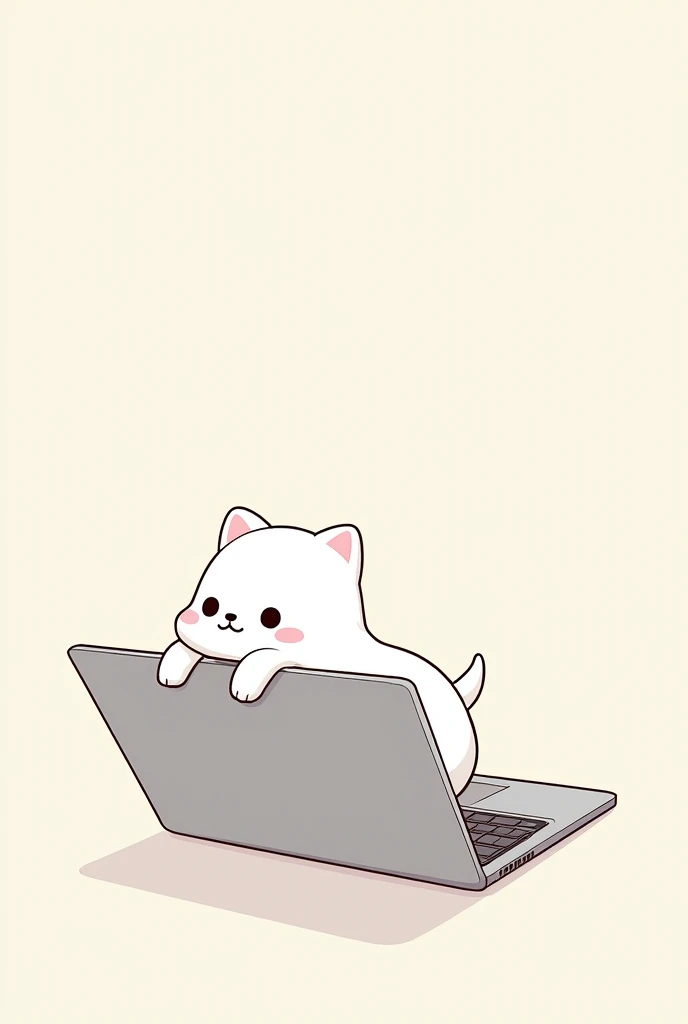 Drawing of pochacco from sanrio computer laptop
