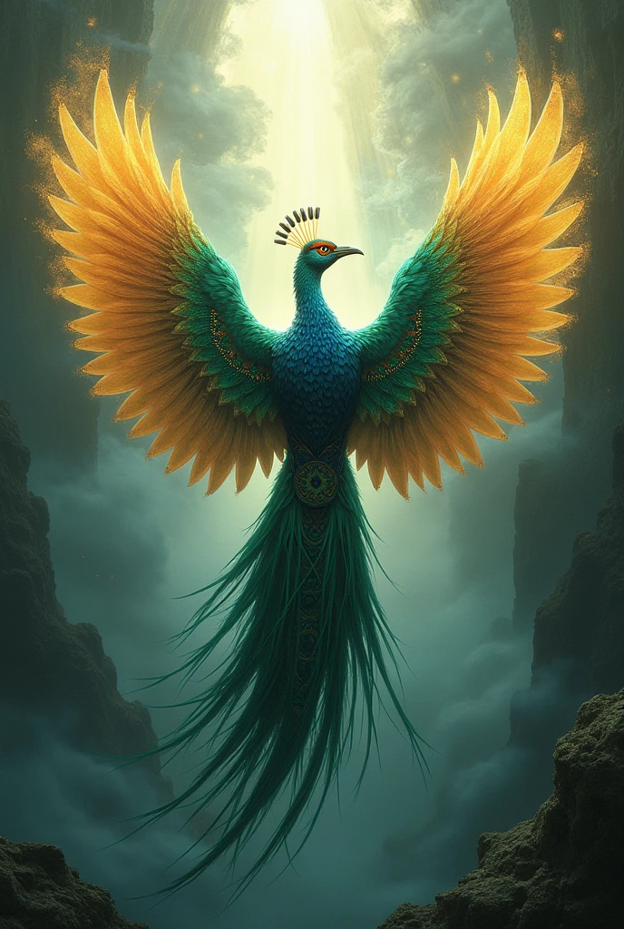 Make me the image of the Apache Quetzal with winged God
