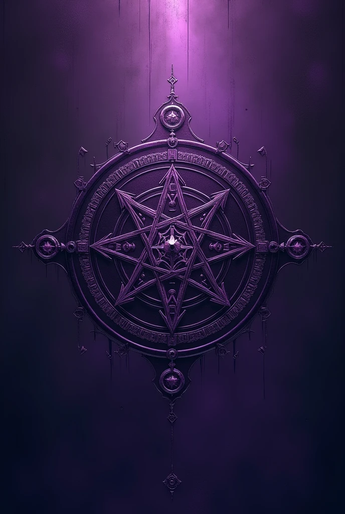 A ritual symbol with a purple background and black lines, add details, etc. I leave your creation free.